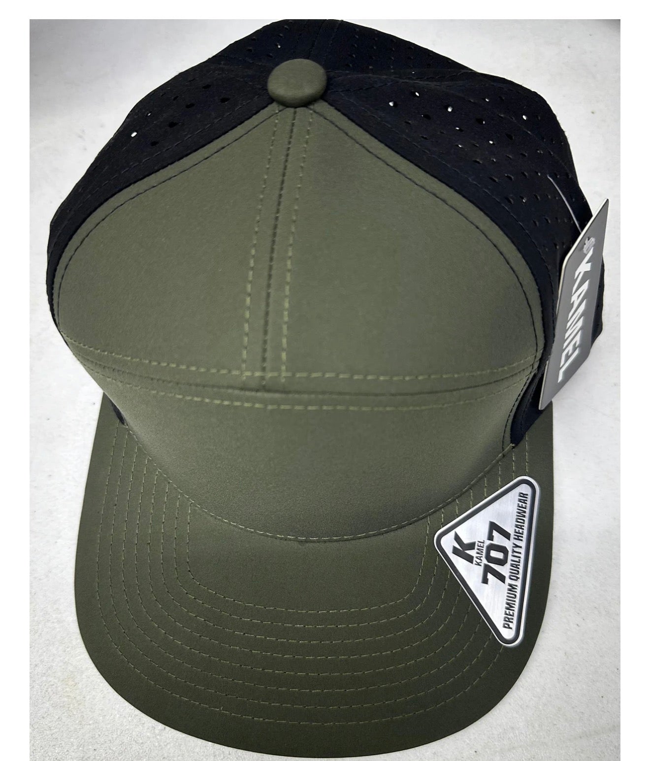 KAMEL 707 7 PANEL Hydro Performance Flat Adjustable Snapback Trucker Cap