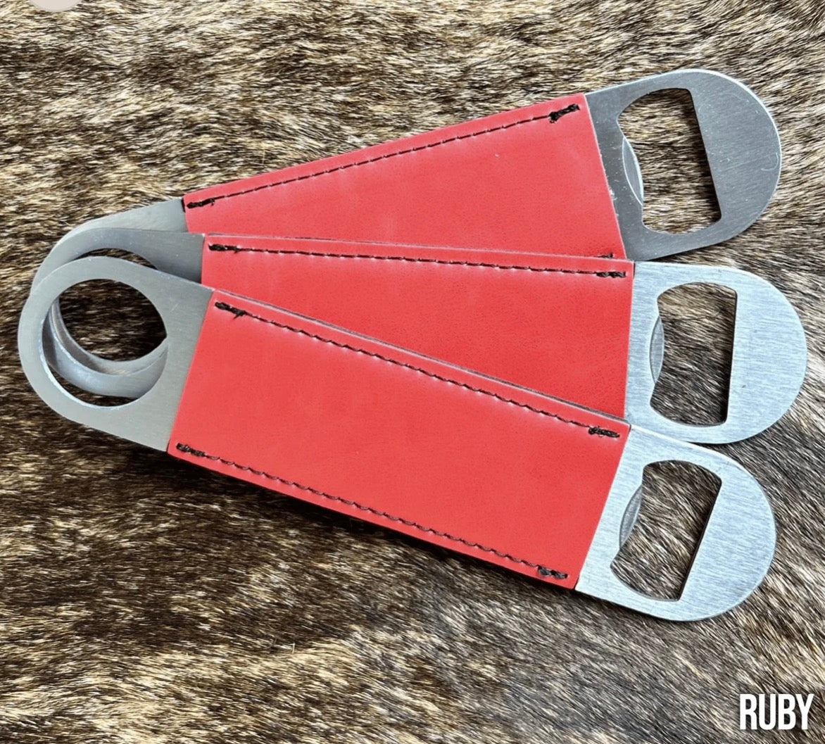 Leatherette Wrapped Bottle Openers
