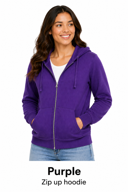 Unisex Cotton Zip Up Hoodie