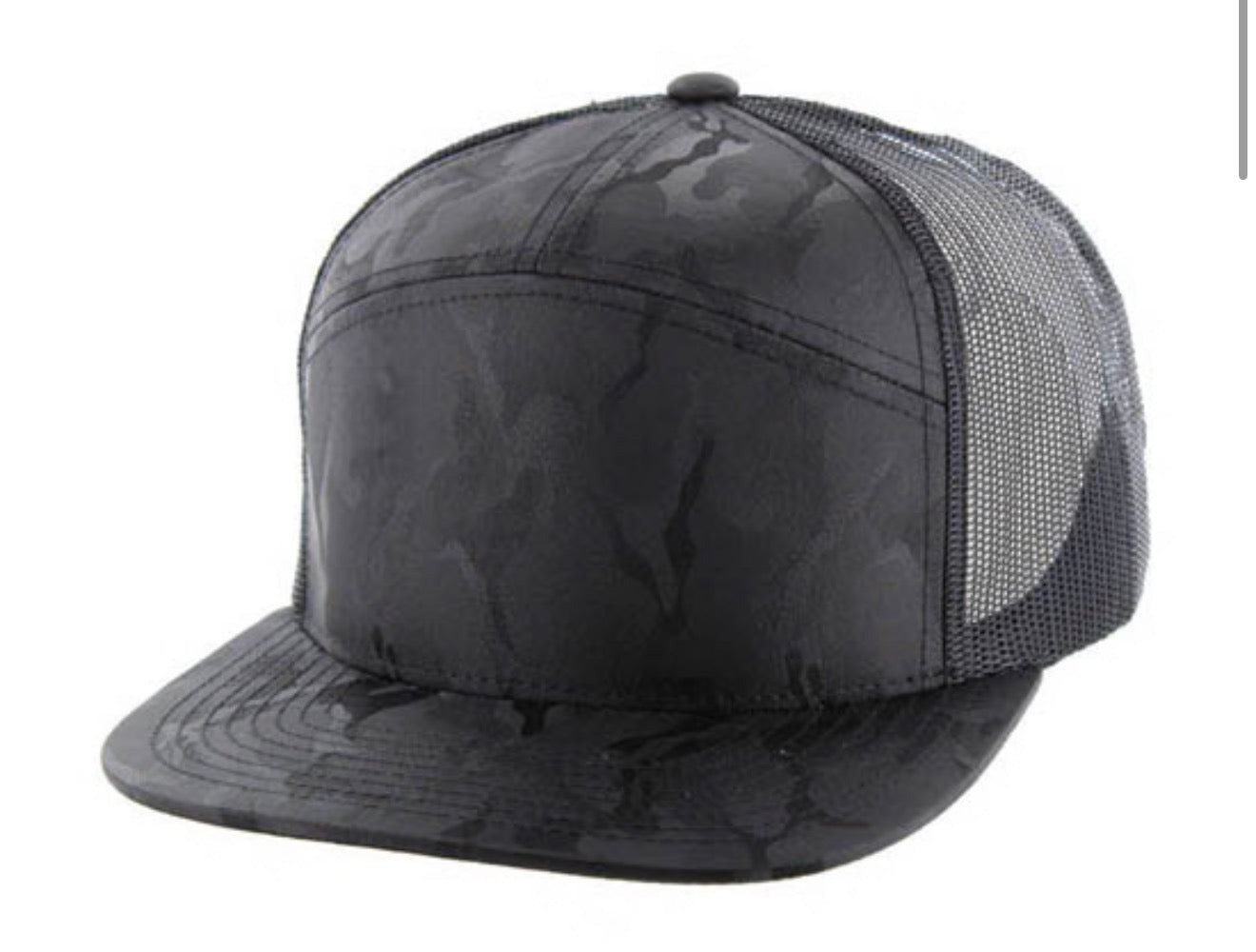 Kamel K707 100% POLYESTER CAMO 7 Panel Flat Adjustable Snapback Mesh Trucker Cap