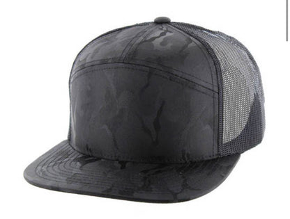 Kamel K707 100% POLYESTER CAMO 7 Panel Flat Adjustable Snapback Mesh Trucker Cap