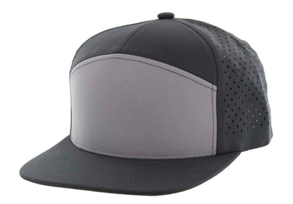 KAMEL 707 7 PANEL Hydro Performance Flat Adjustable Snapback Trucker Cap