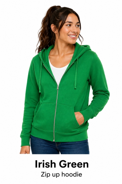 Unisex Cotton Zip Up Hoodie
