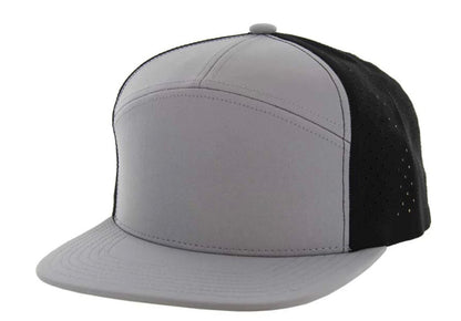 KAMEL 707 7 PANEL Hydro Performance Flat Adjustable Snapback Trucker Cap