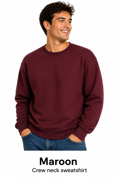 Cotton Crew Neck Unisex Sweatshirt
