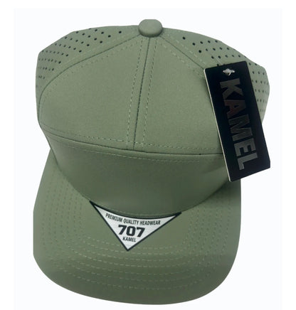 KAMEL 707 7 PANEL Hydro Performance Flat Adjustable Snapback Trucker Cap