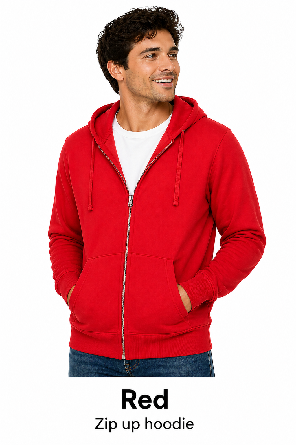 Unisex Cotton Zip Up Hoodie