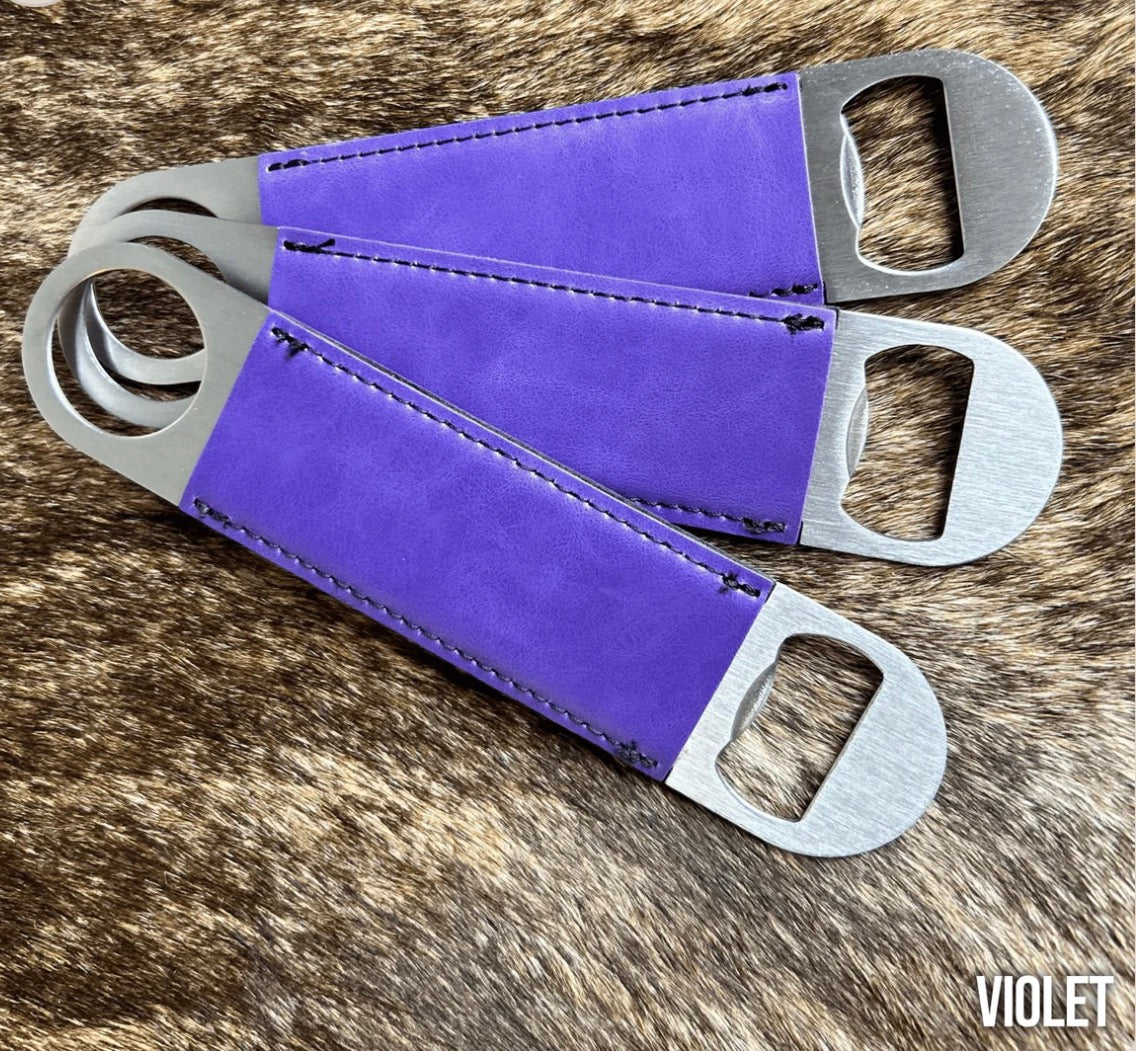 Leatherette Wrapped Bottle Openers