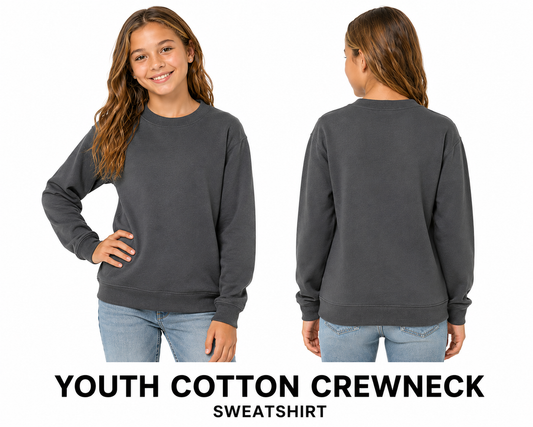 Youth Cotton Crew Neck Unisex Sweatshirt