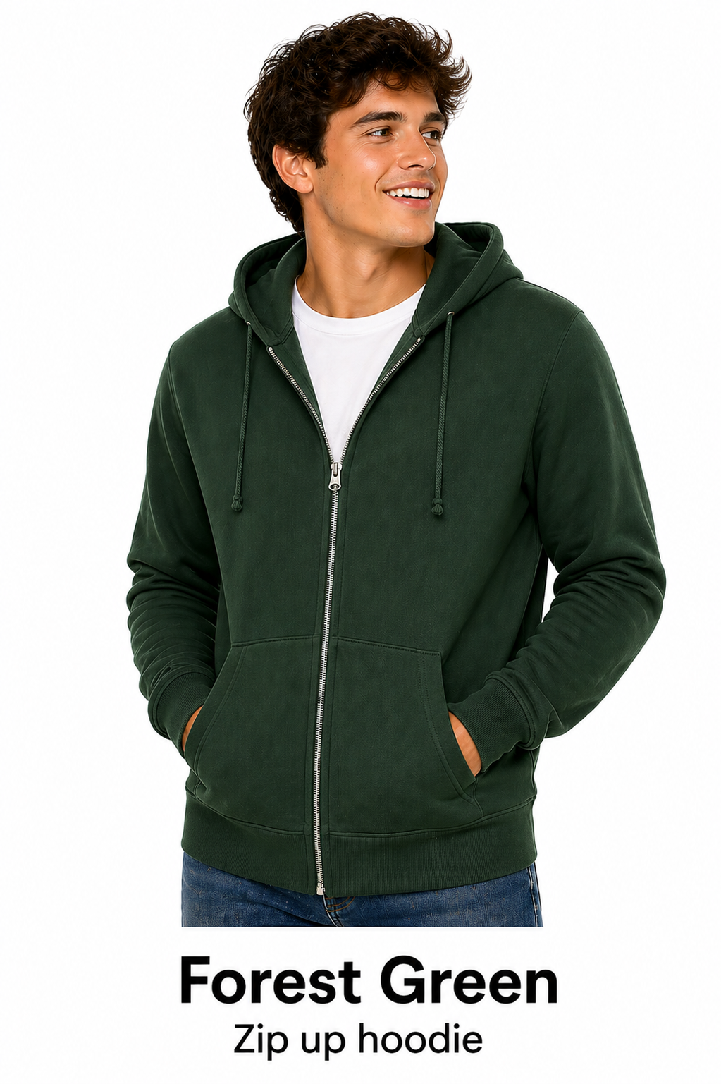 Unisex Cotton Zip Up Hoodie