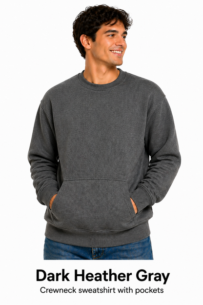 Cotton Crewneck Sweatshirts With Pockets