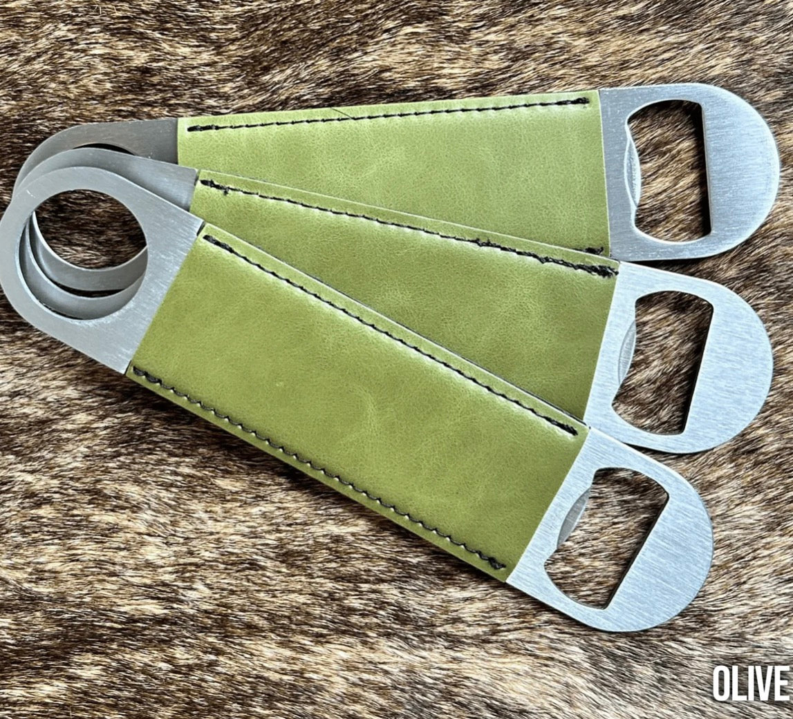 Leatherette Wrapped Bottle Openers