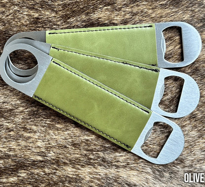 Leatherette Wrapped Bottle Openers