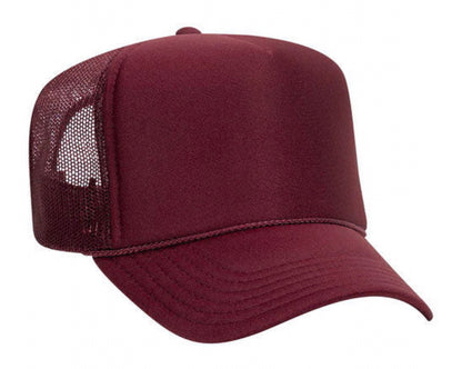 Polyester Foam Front 5-Panel Mesh Back Trucker Hats