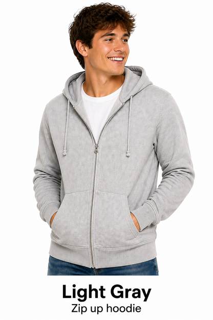 Unisex Cotton Zip Up Hoodie