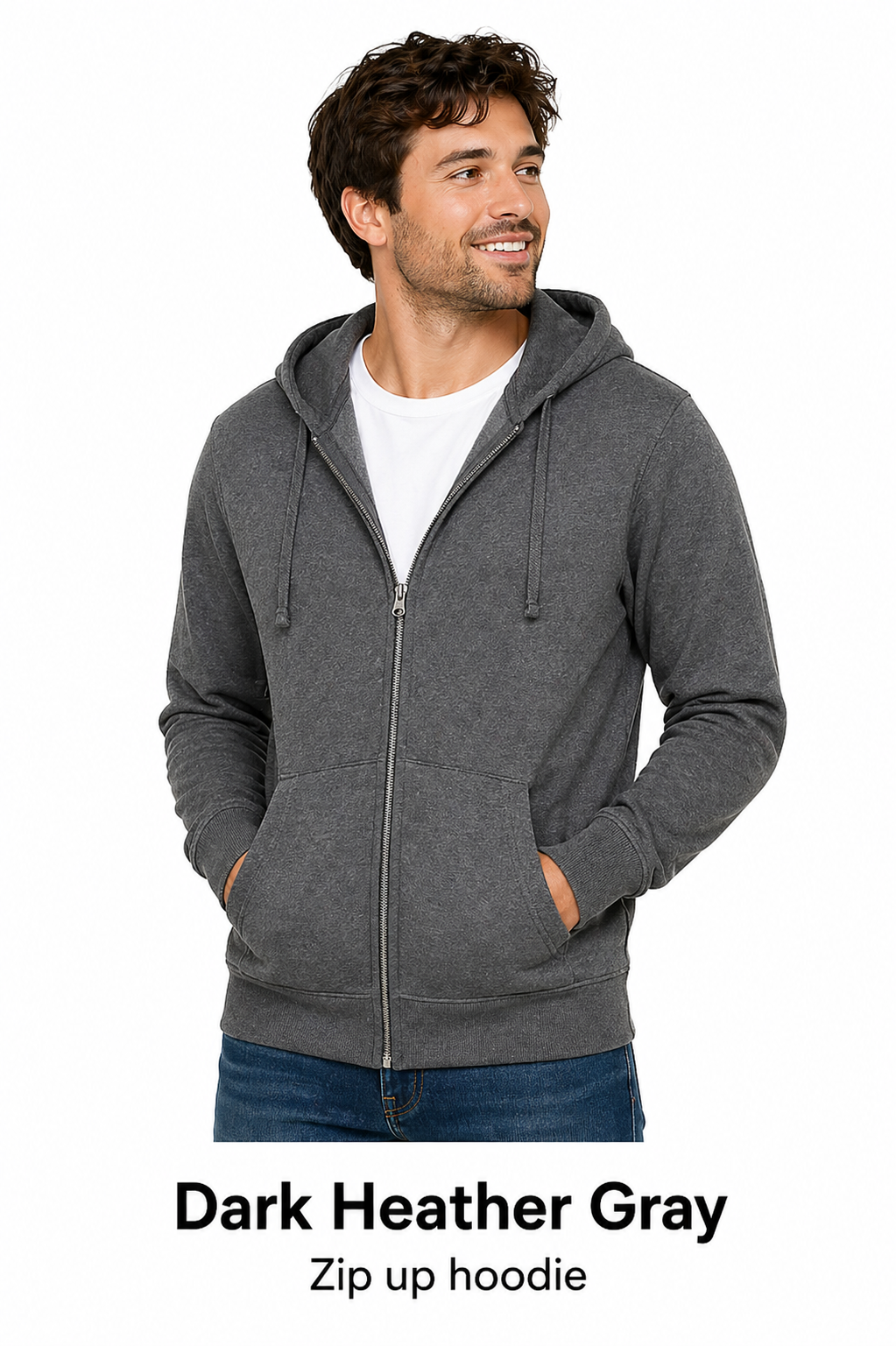 Unisex Cotton Zip Up Hoodie
