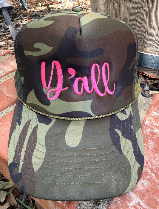 Y’all Camo Snap Back Hat