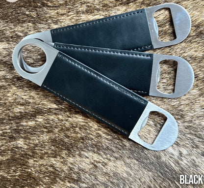Leatherette Wrapped Bottle Openers