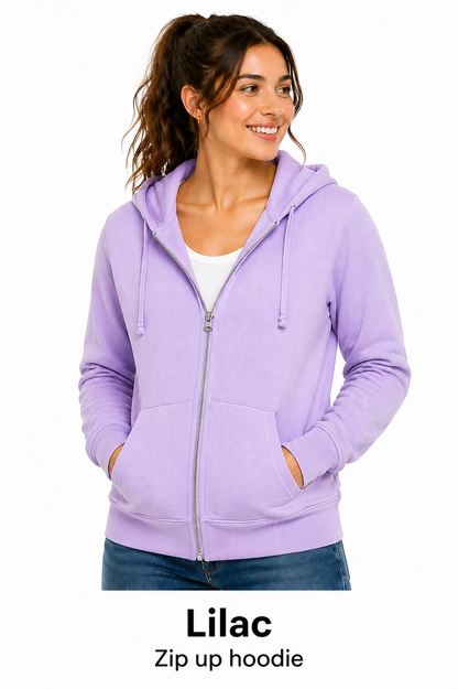 Unisex Cotton Zip Up Hoodie