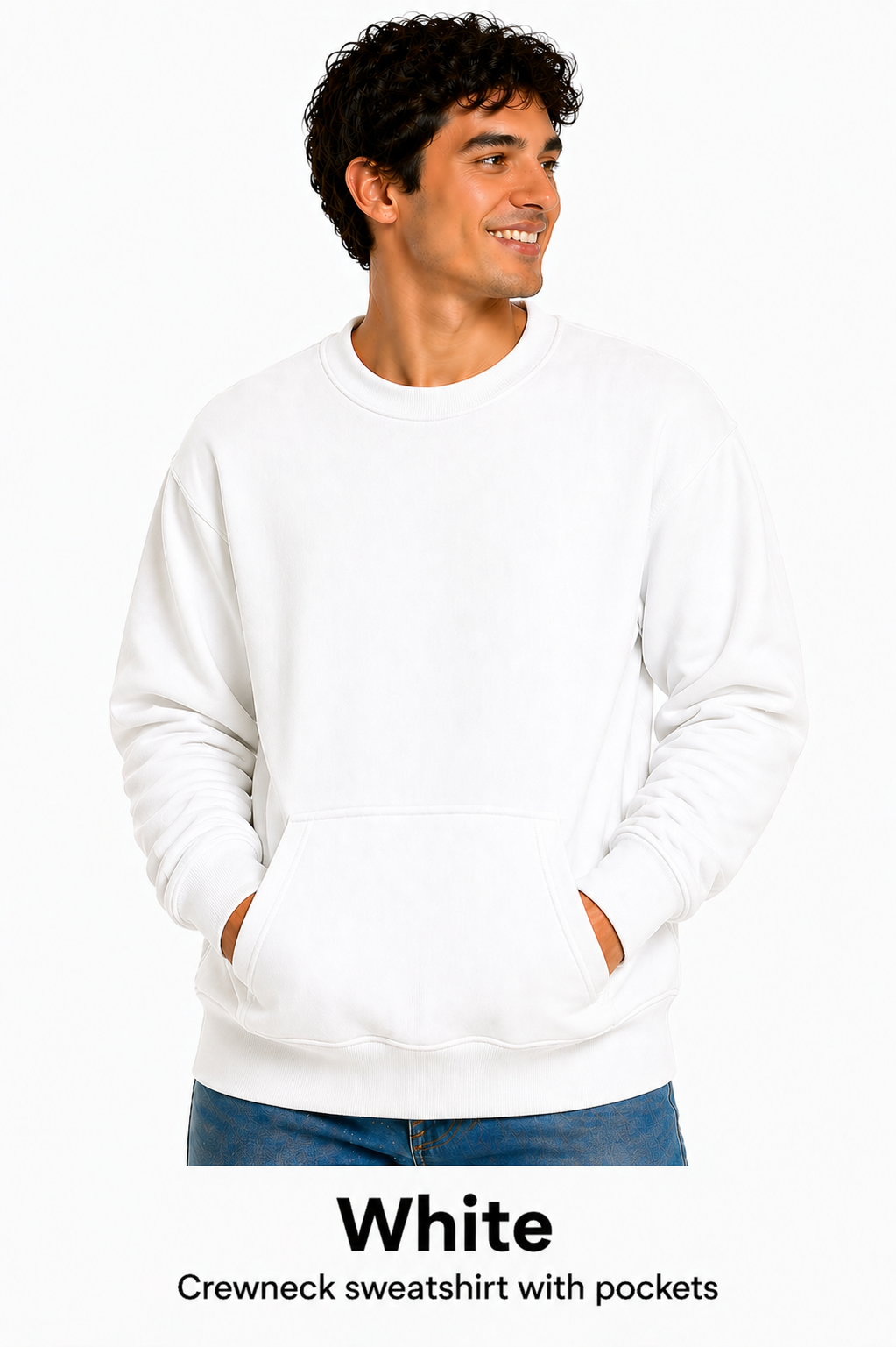 Cotton Crewneck Sweatshirts With Pockets
