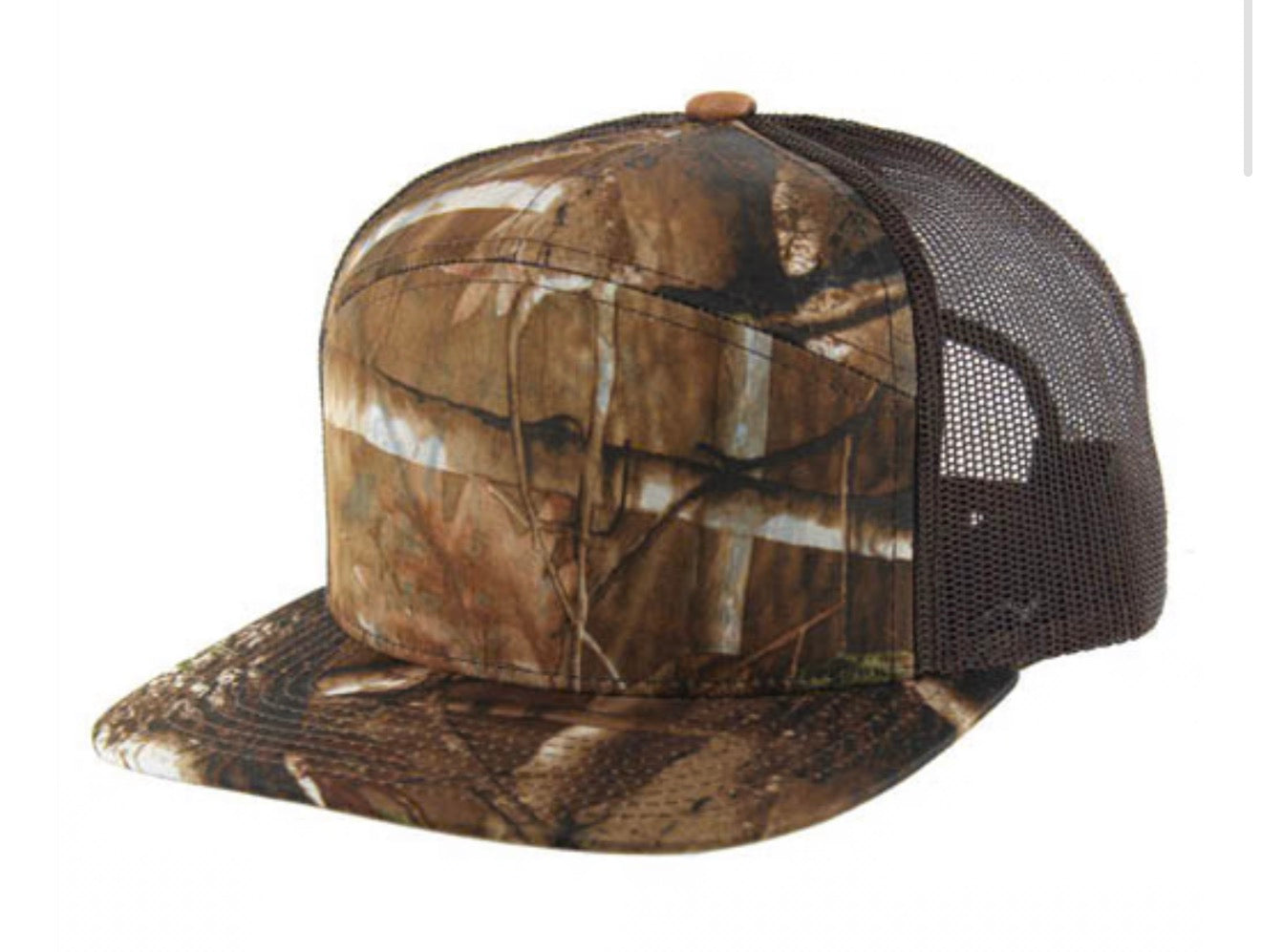 Kamel K707 100% POLYESTER CAMO 7 Panel Flat Adjustable Snapback Mesh Trucker Cap
