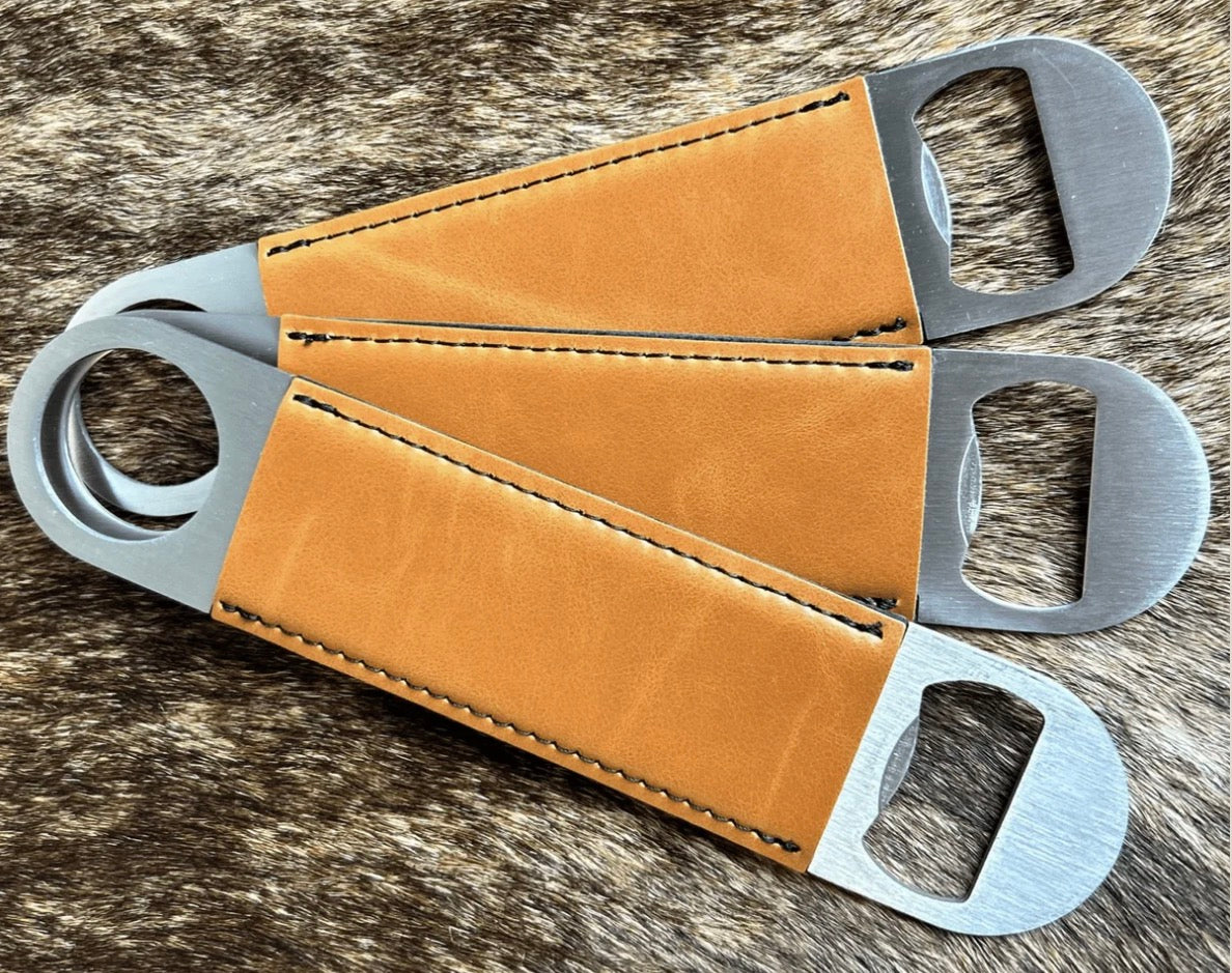 Leatherette Wrapped Bottle Openers