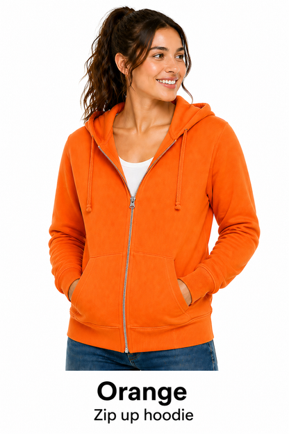 Unisex Cotton Zip Up Hoodie
