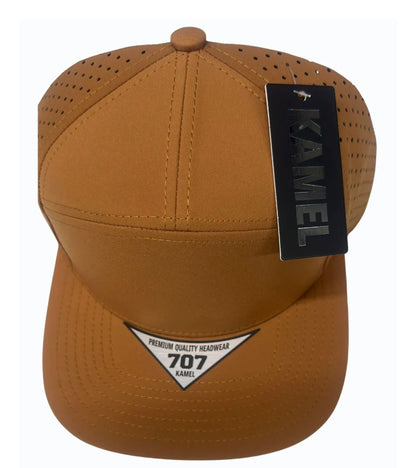 KAMEL 707 7 PANEL Hydro Performance Flat Adjustable Snapback Trucker Cap
